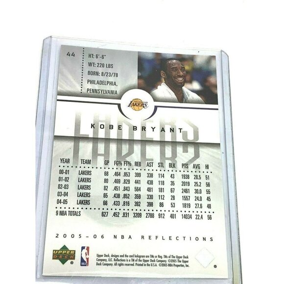 Kobe Bryant Basketball Card #44 Upper Deck 2005-06 NBA Reflections - Picture 4 of 6